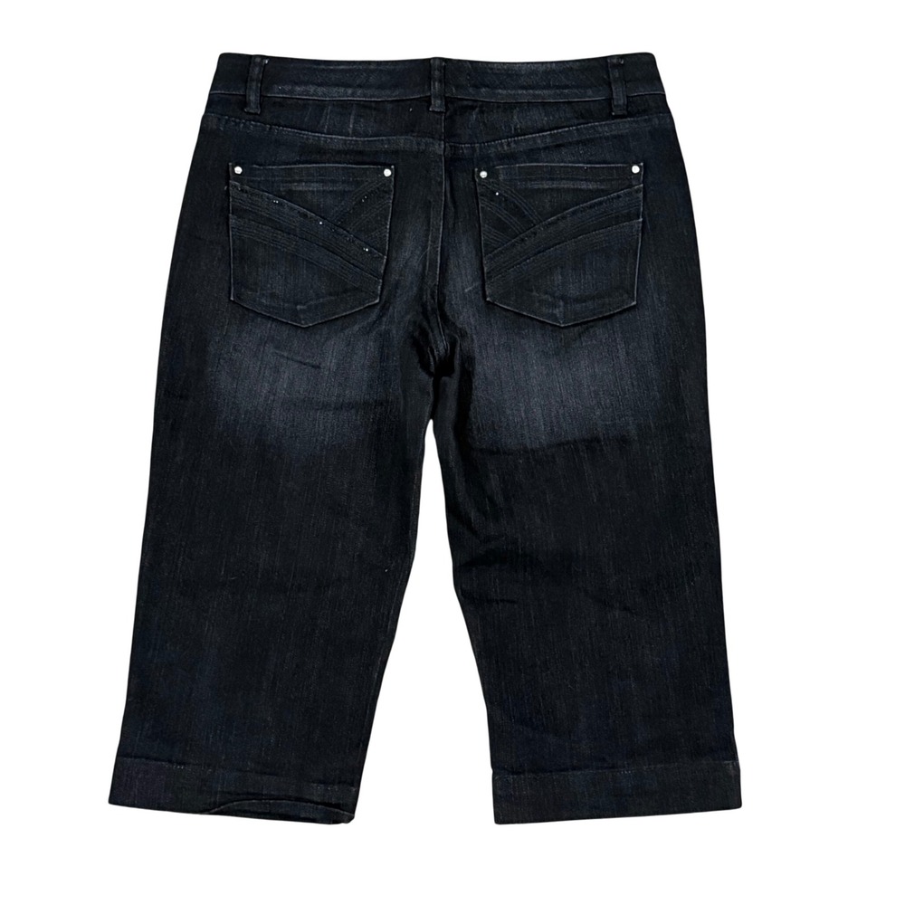 White House Black Market Blanc Black Denim Pedal Pusher Capri Jeans Indigo 6